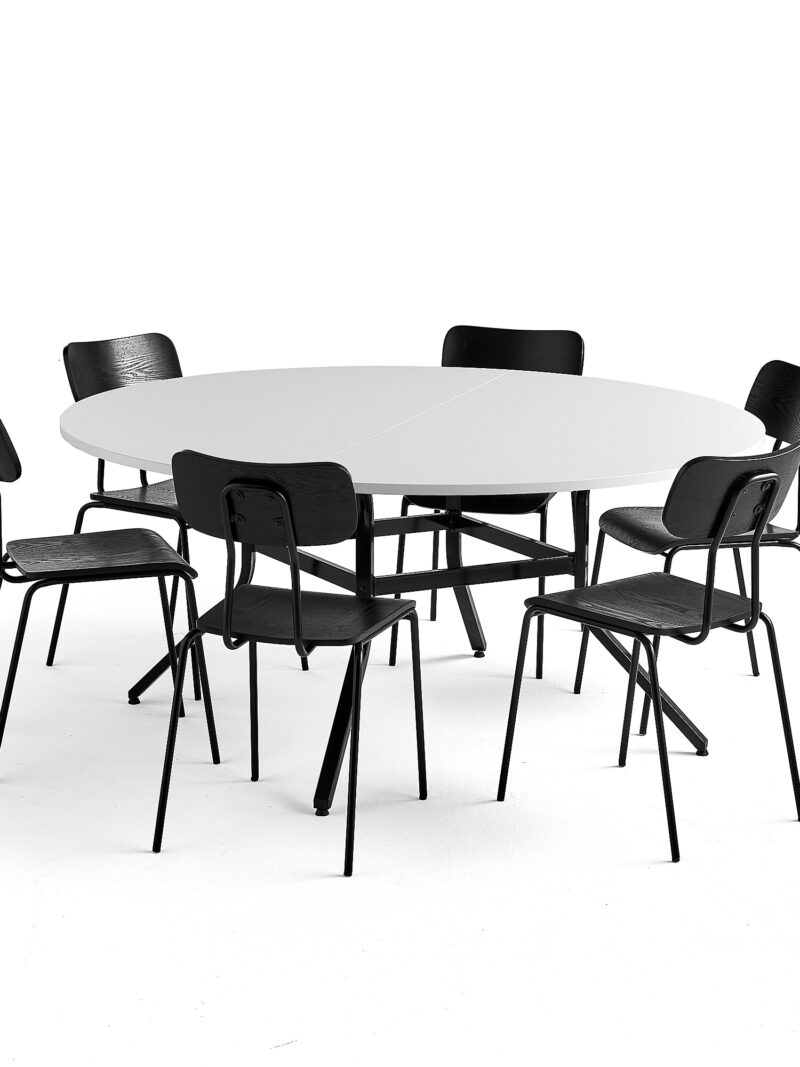 Zestaw mebli VARIOUS + RENO, stół i 6 krzeseł, czarny