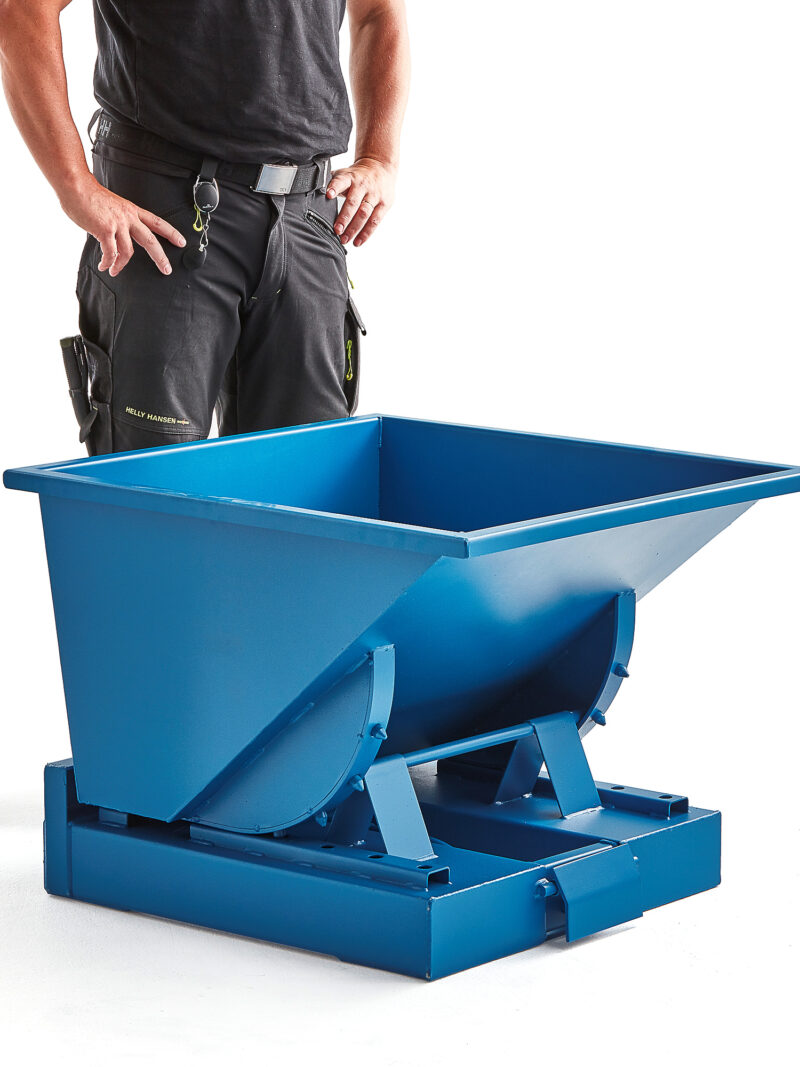 Kontener wywrotka AZURE, samowyładowczy, 815x760x580 mm, 150 L, niebieski