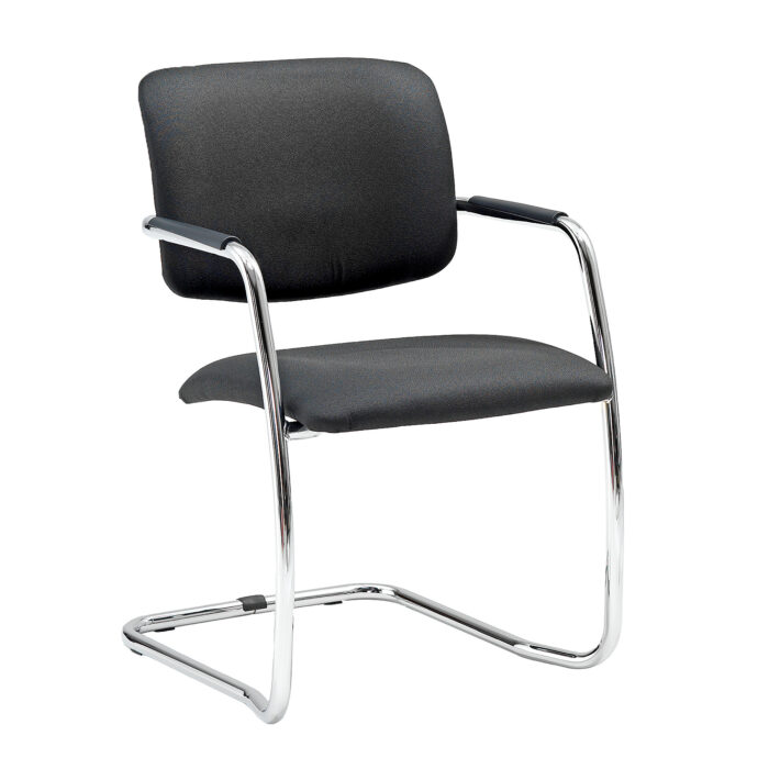 Krzesło konferencyjne SIMCOE, sztaplowane, czarny, chrom