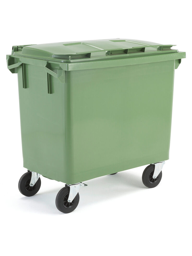 Mobilny kontener na odpady CLASSIC, 1210x1255x770 mm, 660 L, zielony