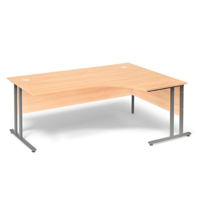 Biurko ergonomiczne FLEXUS, prawe, 1800x1200x720 mm, laminat, buk