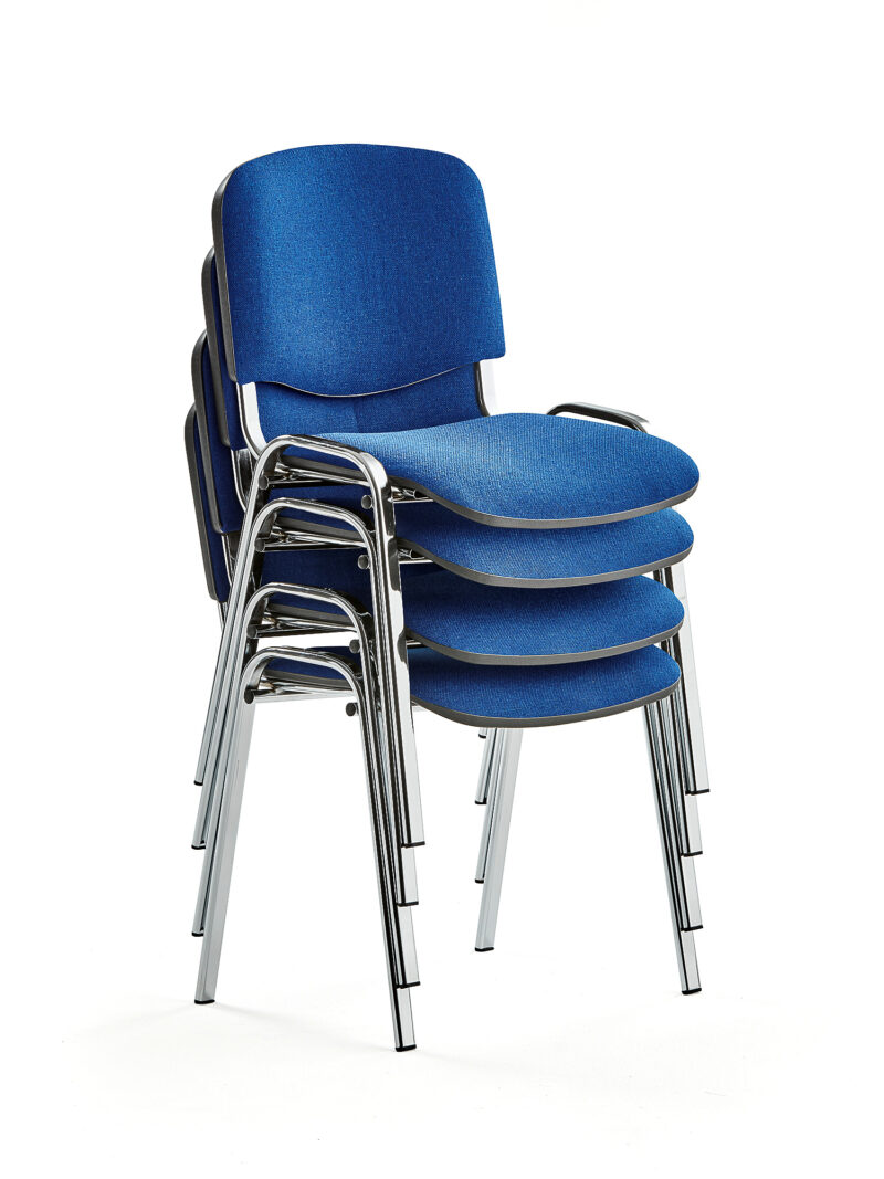 Krzesło konferencyjne NELSON, 4 szt., tkanina, niebieski, chrom