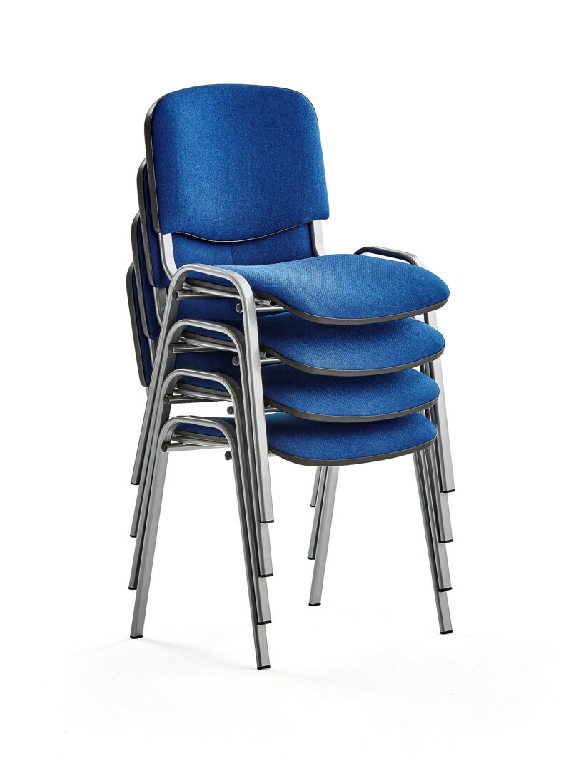 Krzesło konferencyjne NELSON, 4 szt., tkanina, niebieski, szary