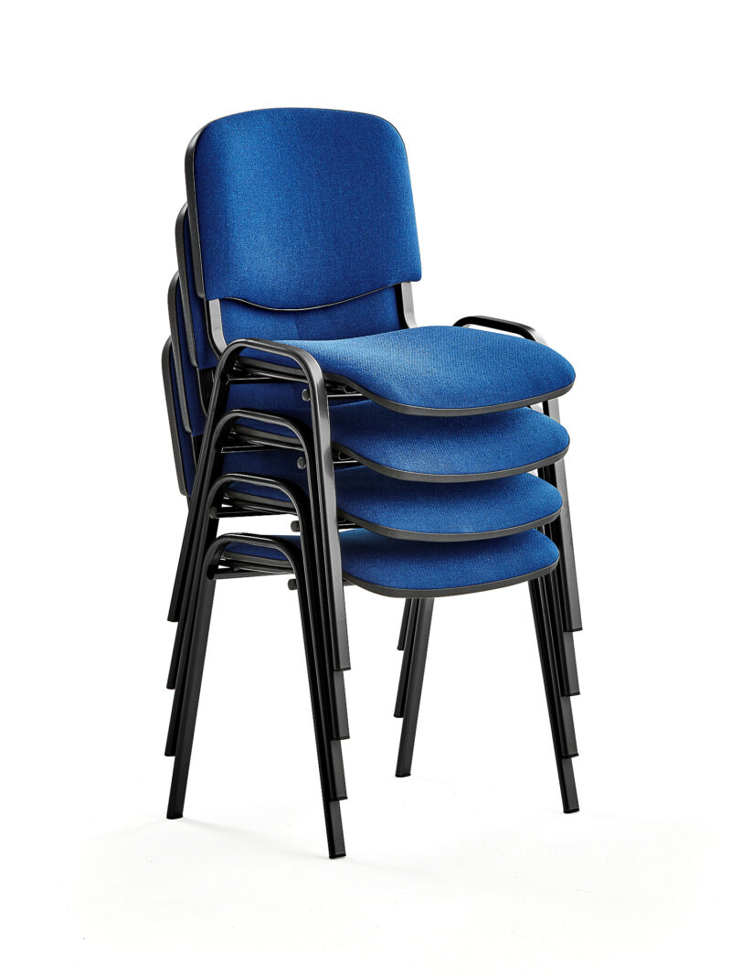 Krzesło konferencyjne NELSON, 4 szt., tkanina, niebieski, czarny