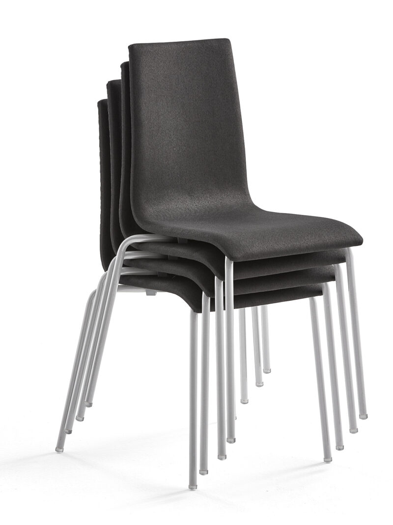 Krzesło konferencyjne MELVILLE, 4 szt., ciemnoszary, aluminium