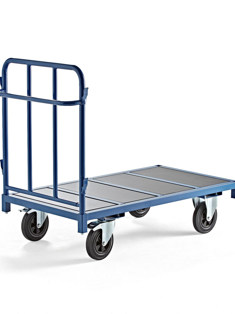 Wózek platformowy, 1300x700 mm, 600 kg, niebieski