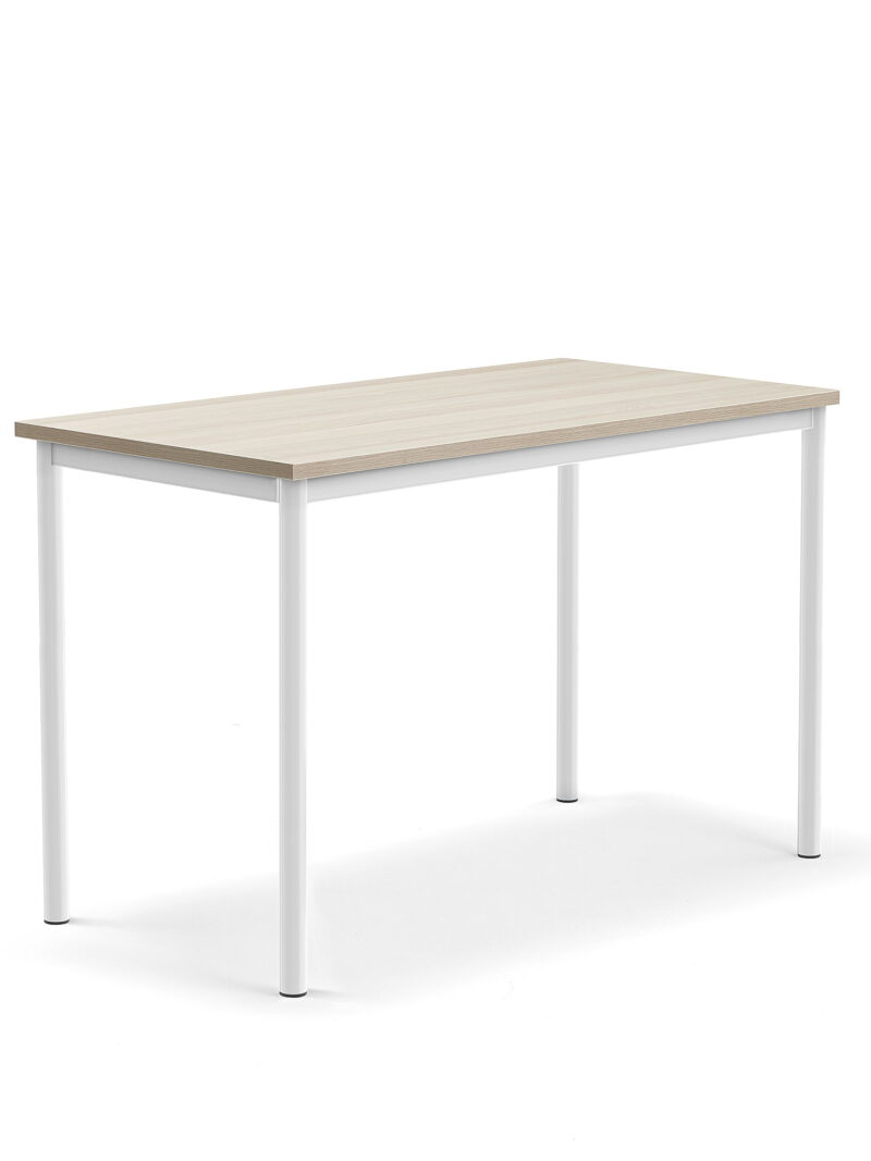 Biurko BORÅS PLUS, 1200x600x760 mm, popielaty laminat, biały
