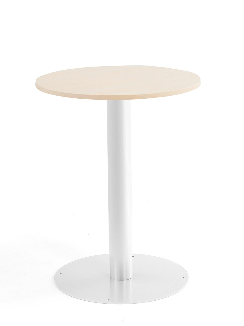 Stół okrągły ALVA, Ø700x900 mm, brzoza, biały