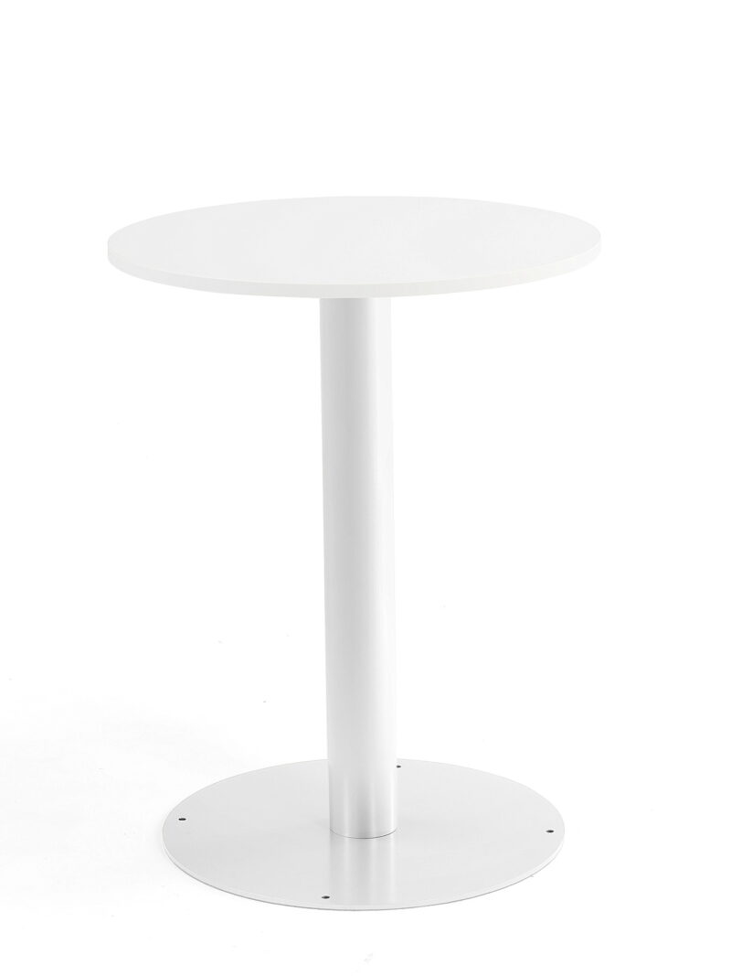Stół okrągły ALVA, Ø700x900 mm, biały, biały