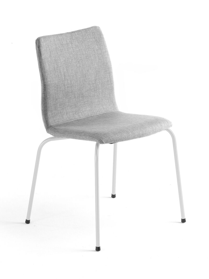 Krzesło konferencyjne OTTAWA, tkanina, srebrnoszary, biały