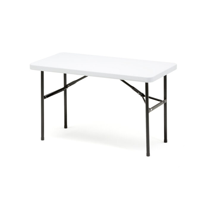 Stół KLARA, składany, 1220x610x745 mm, biały, czarny