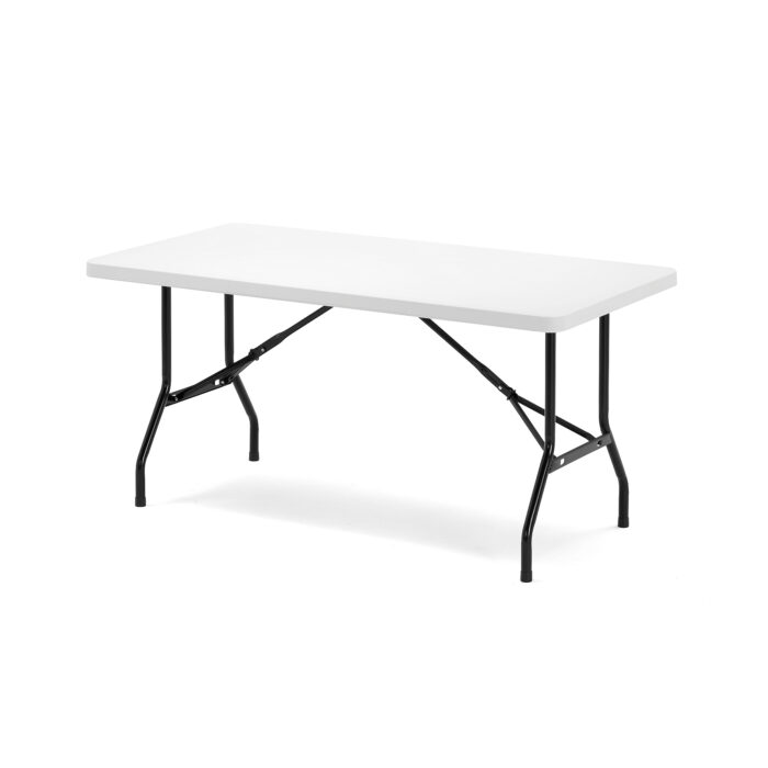 Stół KLARA, składany, 1530x760x745 mm, biały, czarny