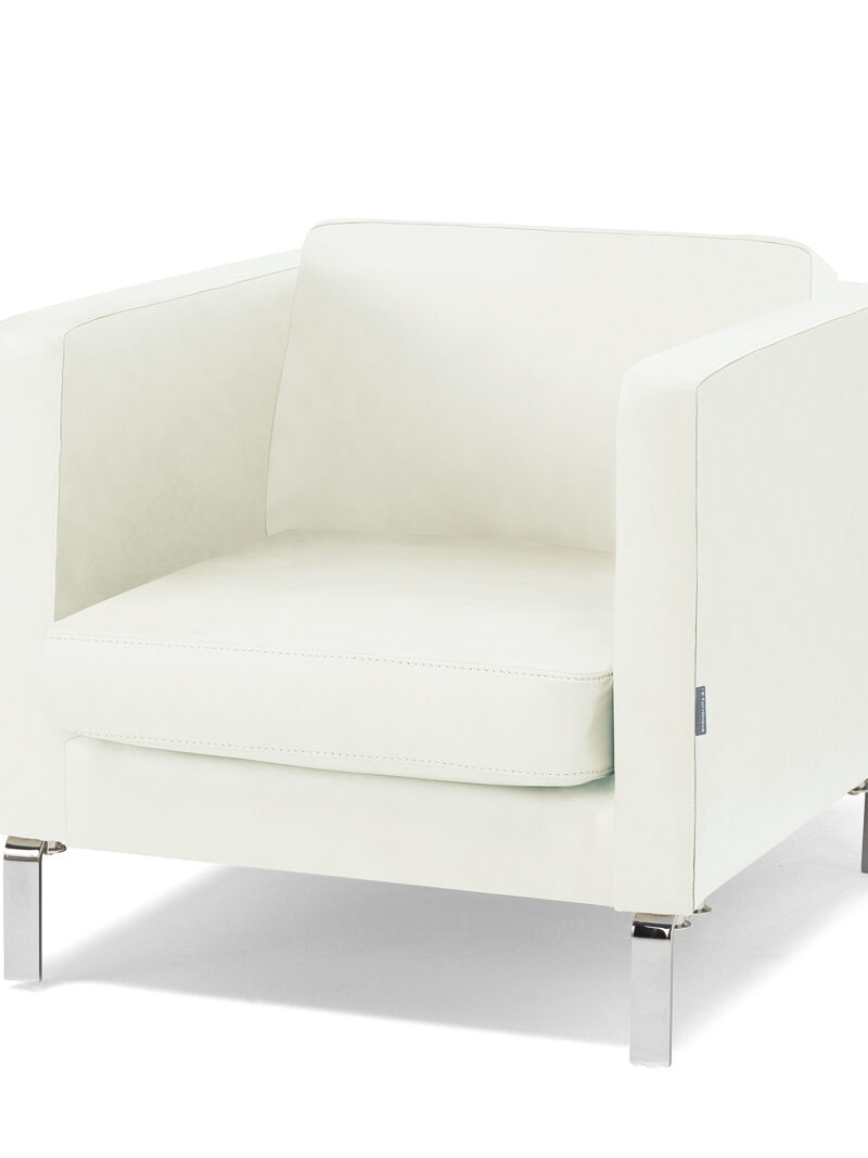 Fotel wypoczynkowy NEO, skóra naturalna, biały