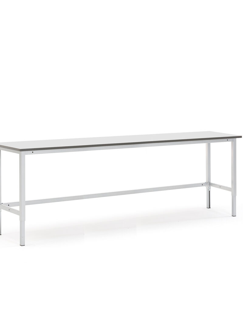 Regulowany stół roboczy Motion, 2500x600 mm, szary