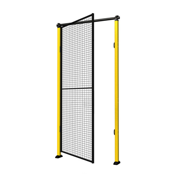Pojedyncze drzwi X-GUARD ze słupkami i siatką, z ramą, 2300x1500 mm