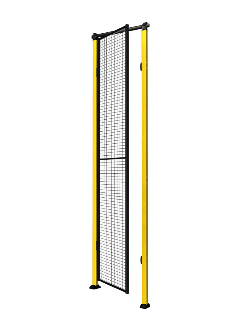 Pojedyncze drzwi X-GUARD ze słupkami i siatką, z ramą, 2300x900 mm