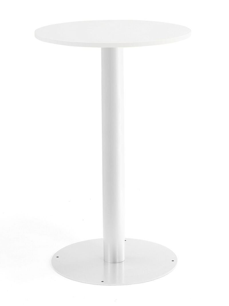 Stół barowy ALVA, okrągły, Ø700x1100 mm, biały, biały