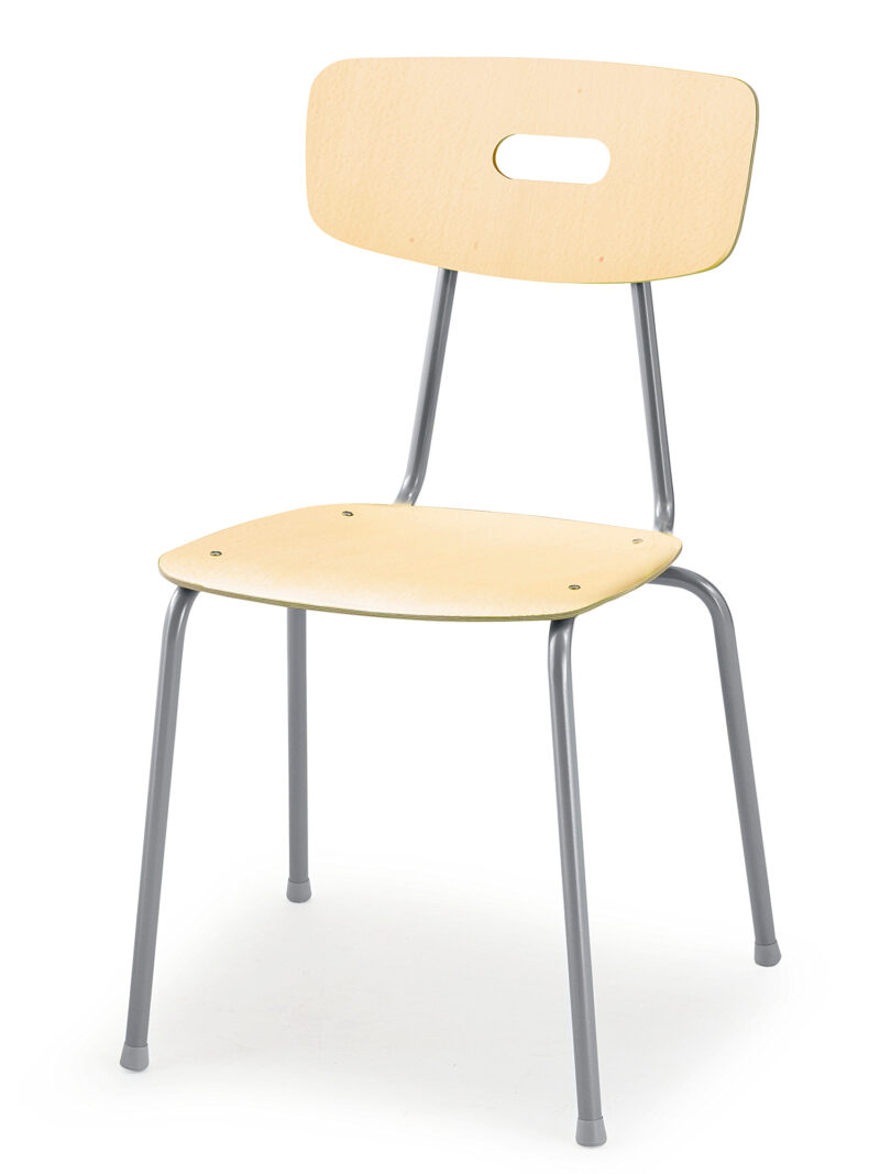 Krzesło do stołówki AVE, 440 mm, brzoza