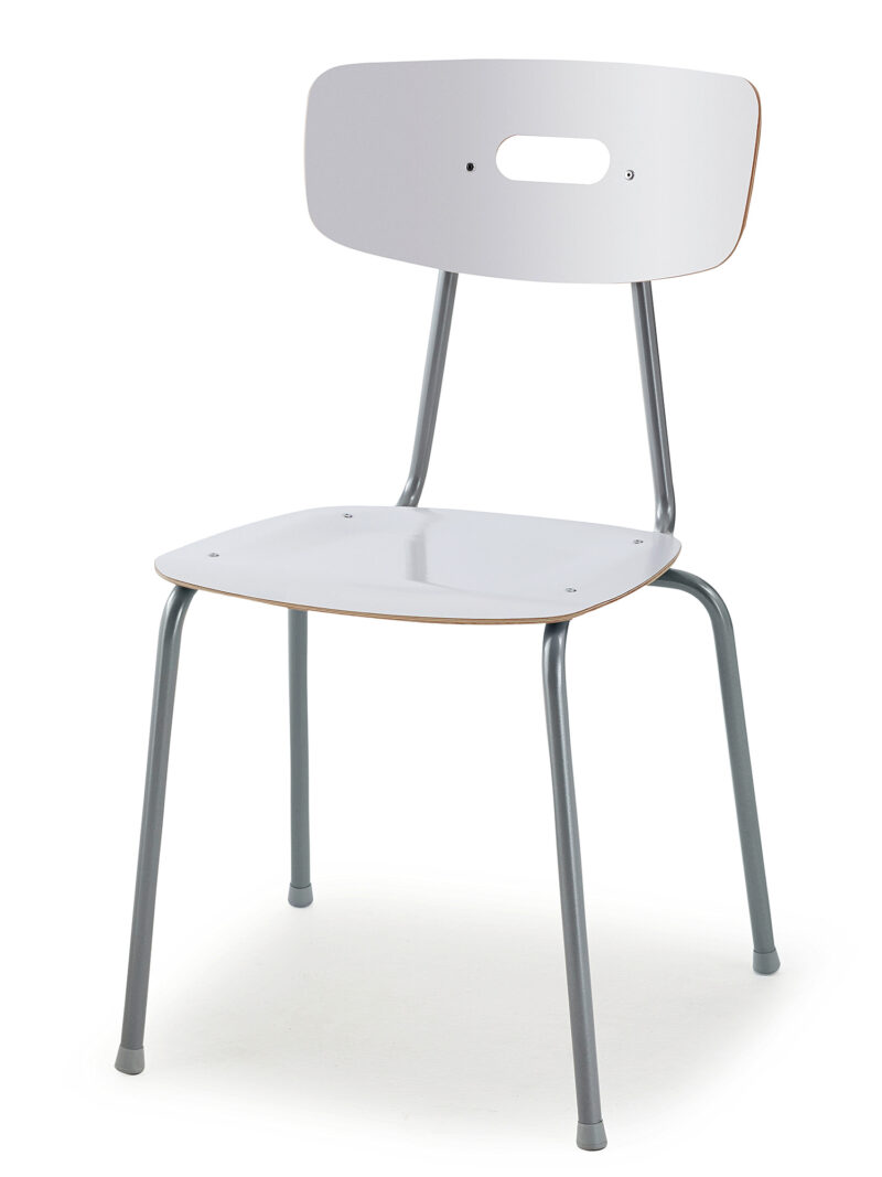 Krzesło do stołówki AVE, 440 mm, biały