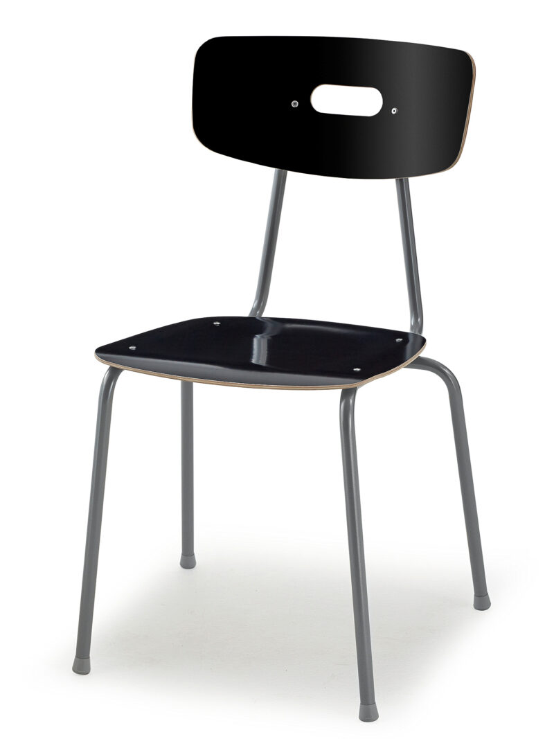 Krzesło do stołówki AVE, 440 mm, czarny