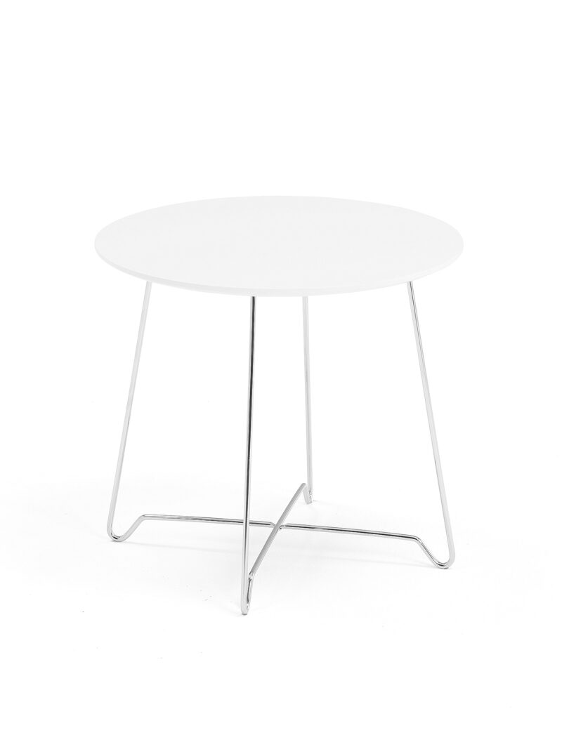 Stół kawowy IRIS, wys. 460 mm, chrom, biały