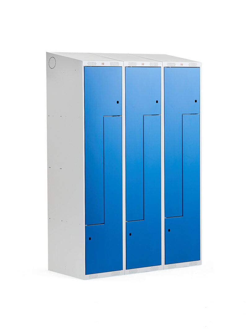 Szafa ubraniowa typu Z, CLASSIC, 3 moduły, 6 drzwi, 1900x1200x550 mm, niebieski