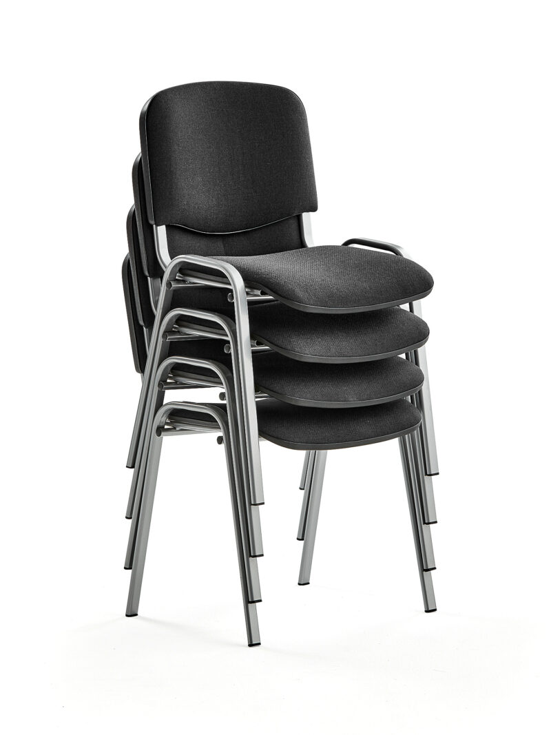 Krzesło konferencyjne NELSON, 4 szt., tkanina, czarny, szary
