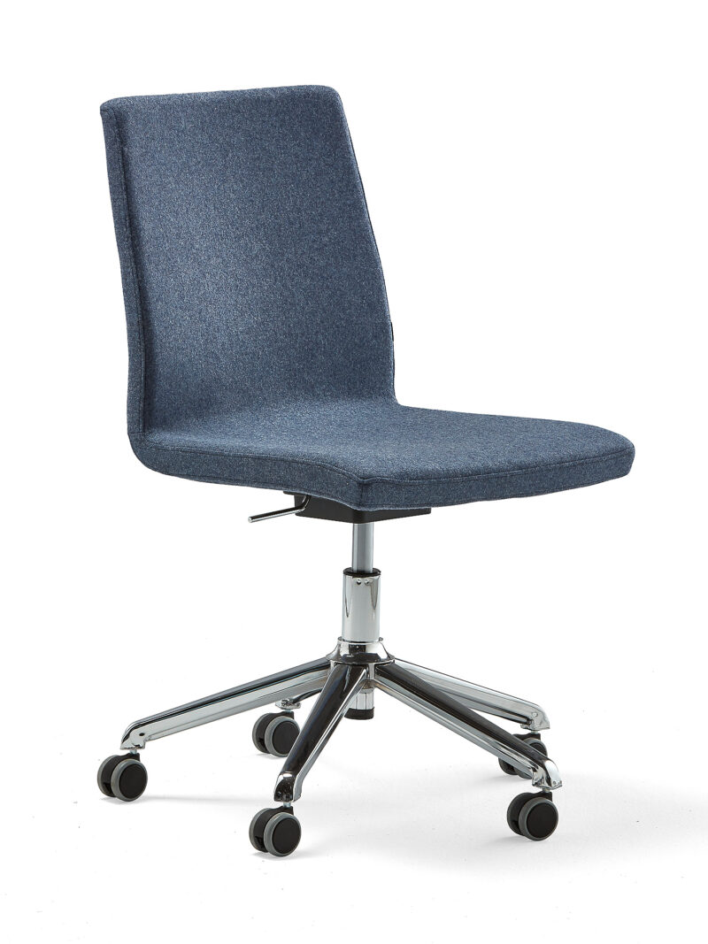 Krzesło konferencyjne PERRY, na kółkach, niebieskoszary
