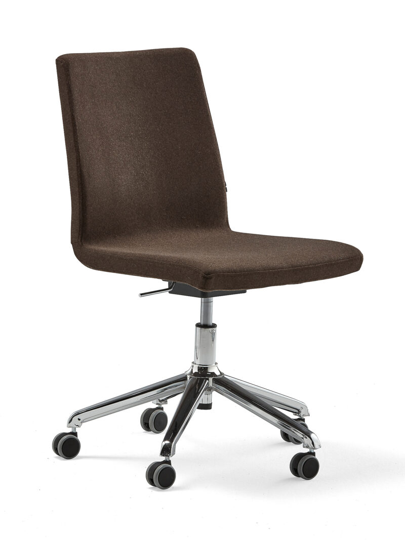 Krzesło konferencyjne PERRY, na kółkach, brązowy