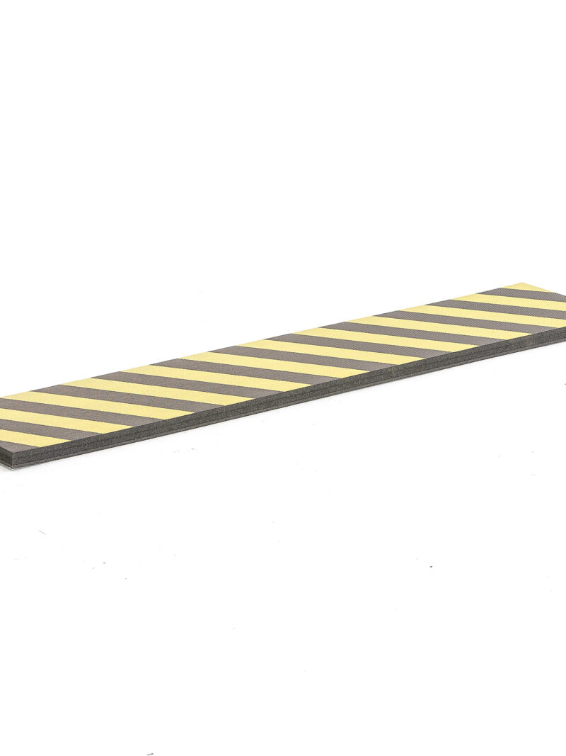 Profil ochronny z pianki, prosty, 1200x250 mm, grubość 25 mm, żółto-czarny
