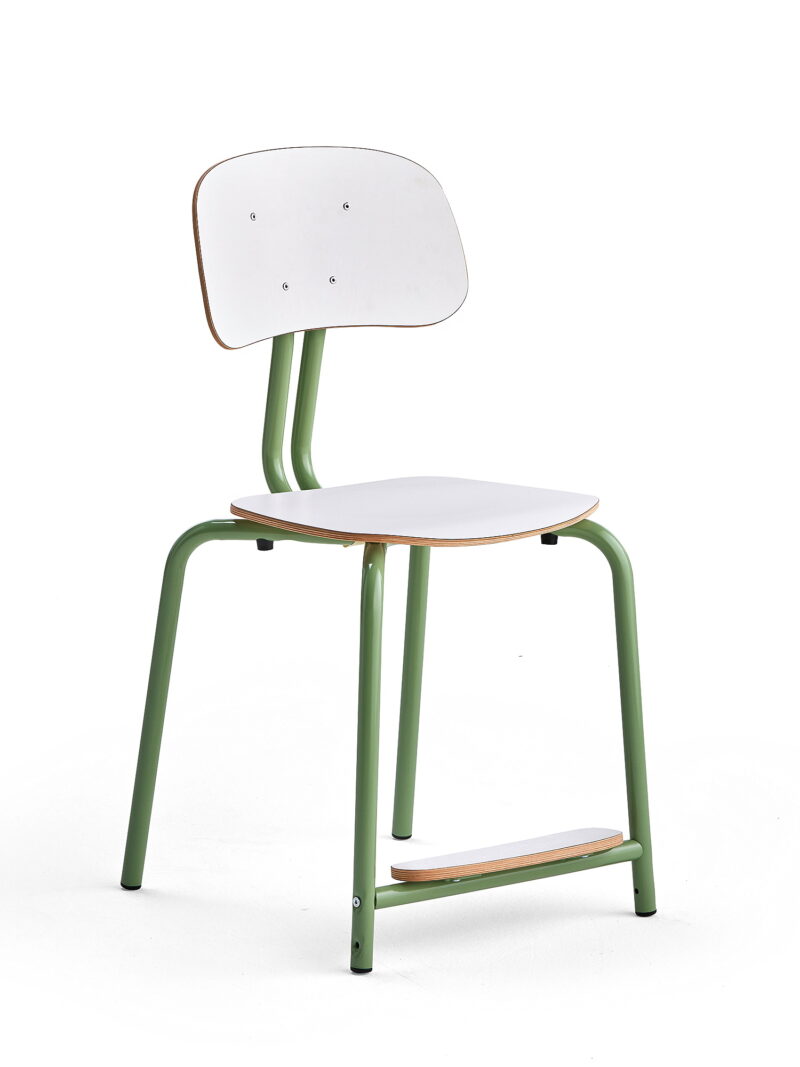 Krzesło szkolne YNGVE, 4 nogi, zielony, biały, 500 mm