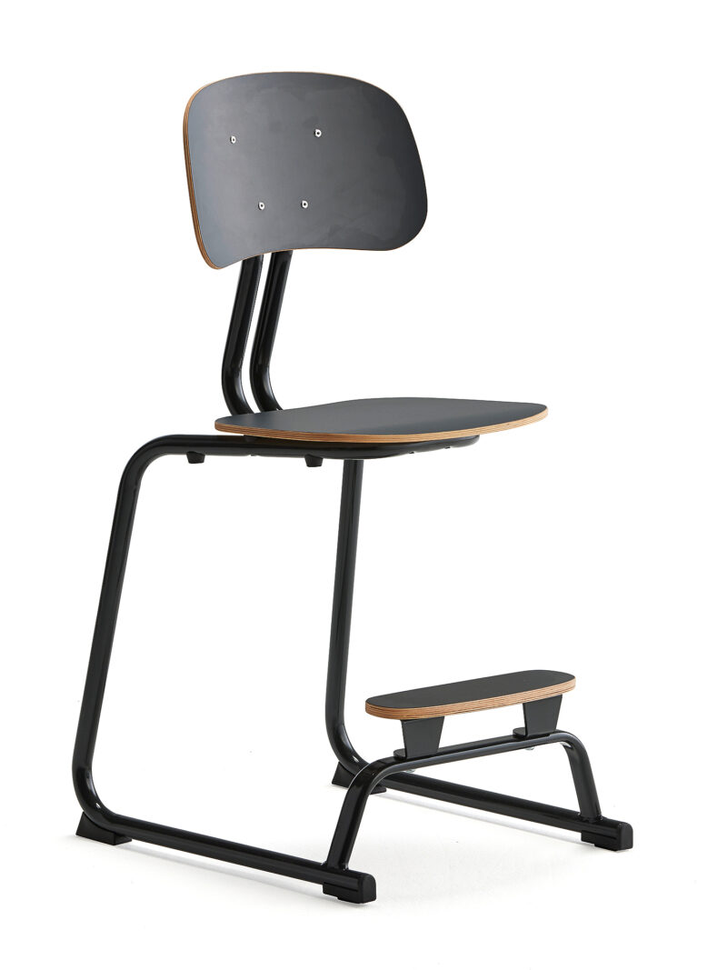 Krzesło szkolne YNGVE, na płozach, antracyt, antracyt, 520 mm