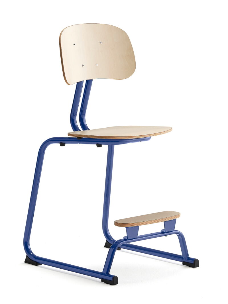 Krzesło szkolne YNGVE, na płozach, kobaltowy, brzoza, 520 mm