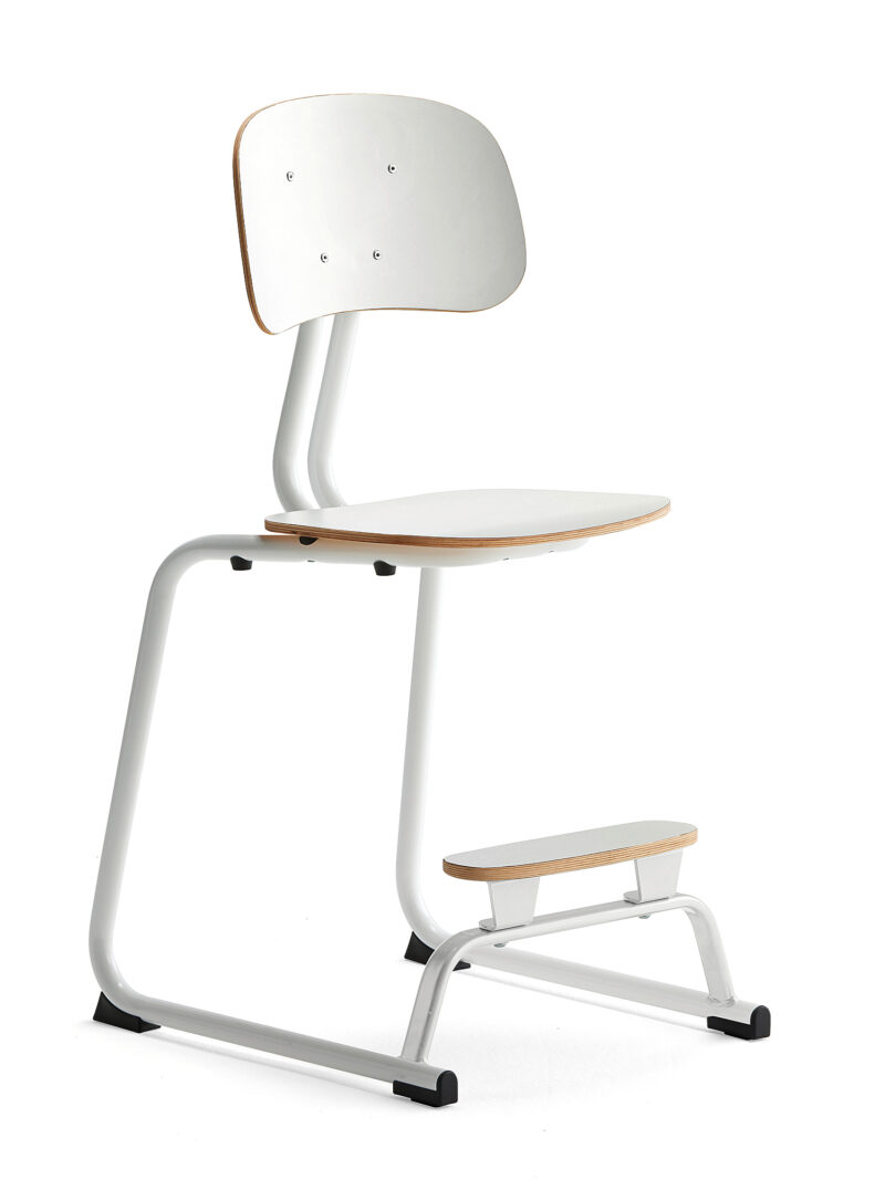 Krzesło szkolne YNGVE, płozy, biały, 520 mm