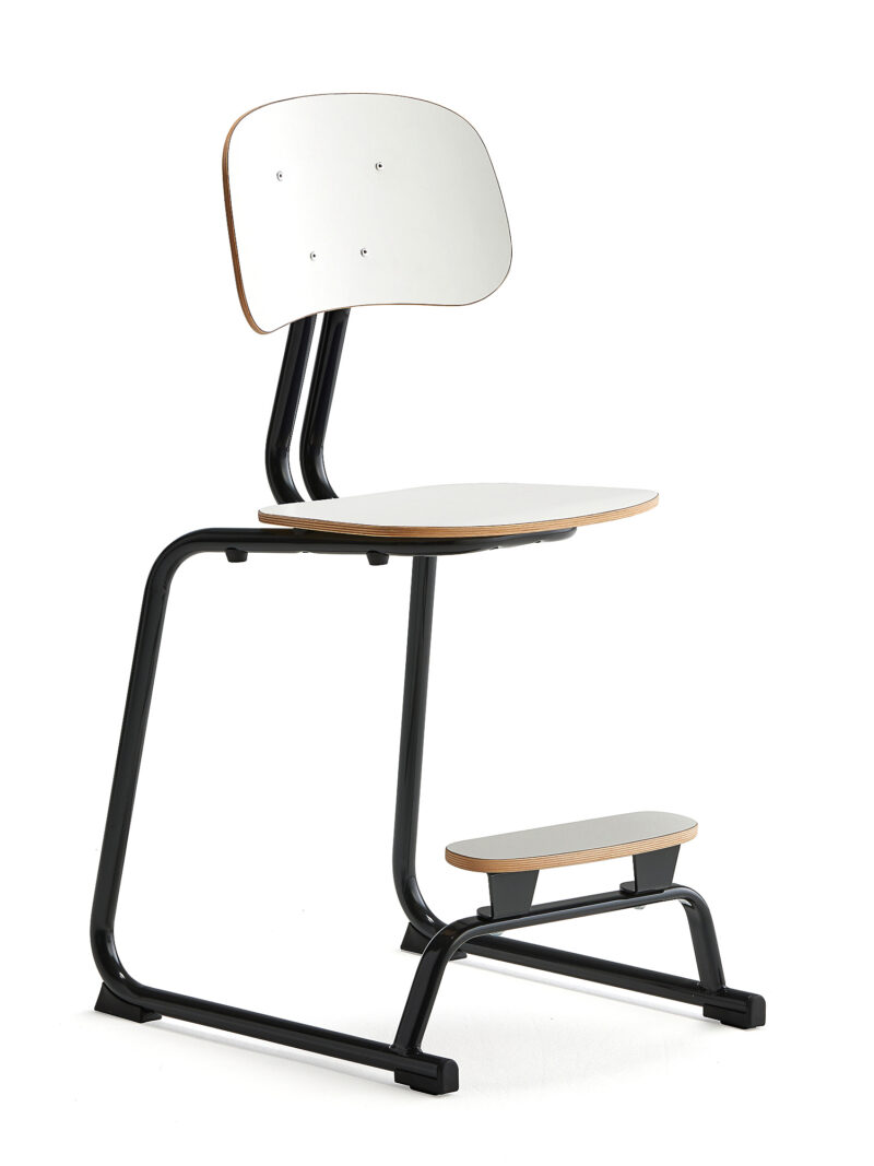 Krzesło szkolne YNGVE, płozy, antracyt, biały, 520 mm