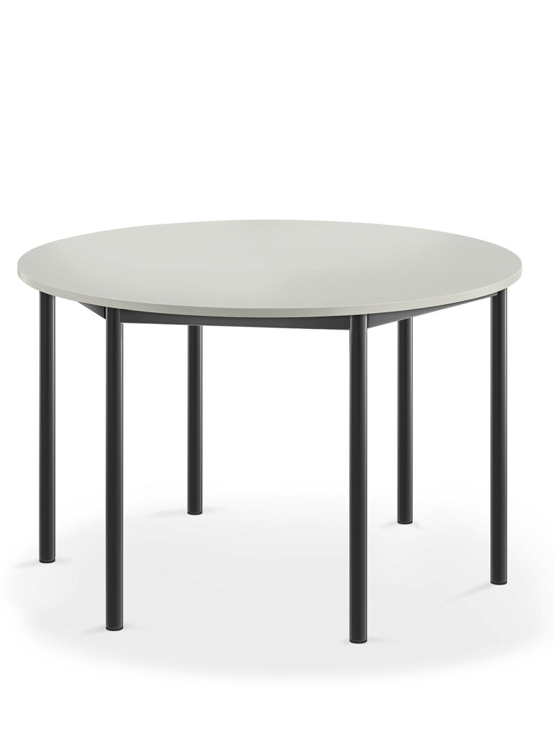 Stół SONITUS, okrągły, Ø1200x720 mm, szary laminat, antracyt