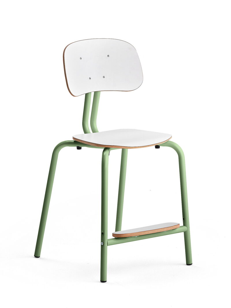Krzesło szkolne YNGVE, 4 nogi, zielony, biały, 520 mm