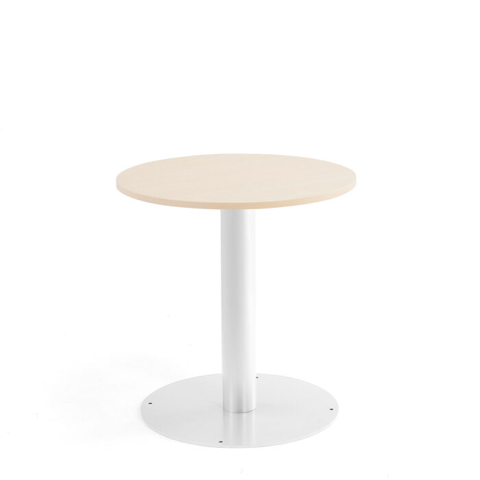 Stół okrągły ALVA, Ø700x720 mm, brzoza, biały