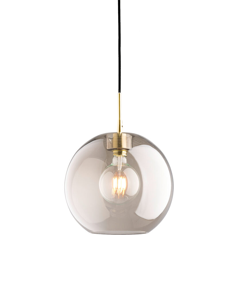 Lampa sufitowa GATSBY, mosiądz, szkło dymione