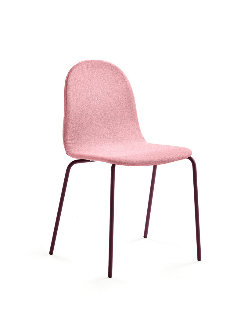 Krzesło GANDER, 4 nogi, siedzisko 450 mm, tkanina, ciemnoczerwony