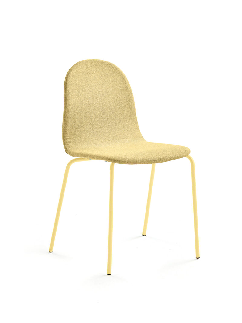 Krzesło GANDER, 4 nogi, siedzisko 450 mm, tkanina, musztardowy