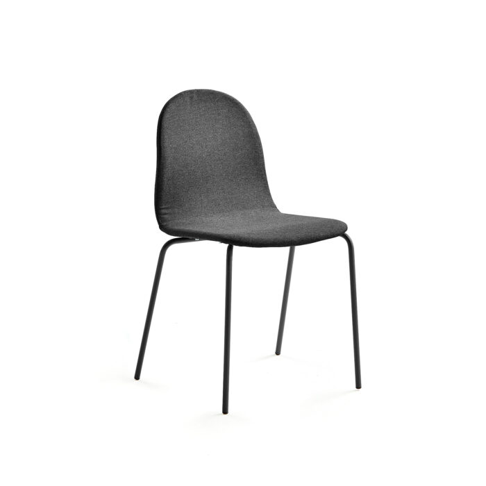 Krzesło GANDER, 4 nogi, siedzisko 450 mm, tkanina, szary