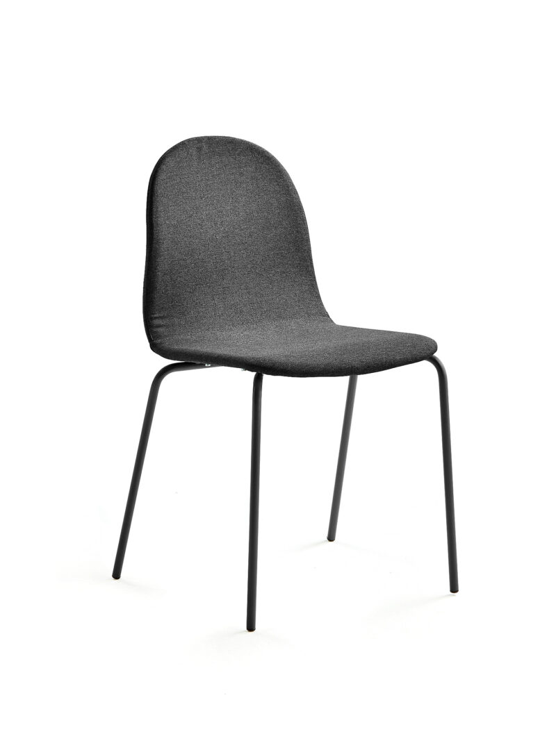 Krzesło GANDER, 4 nogi, siedzisko 450 mm, tkanina, szary