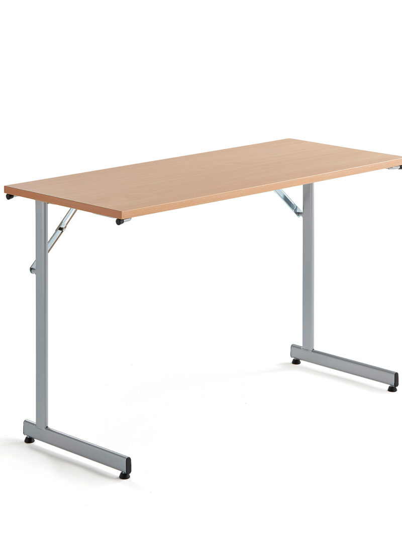 Stół konferencyjny CLAIRE, składany, 1200x500x730 mm, buk, szary