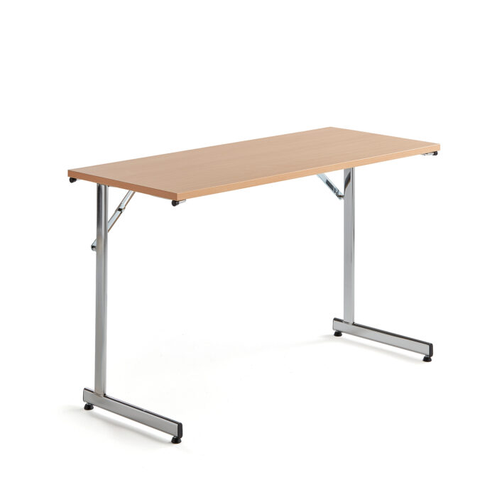 Stół konferencyjny CLAIRE, składany, 1200x500x730 mm, buk, chrom