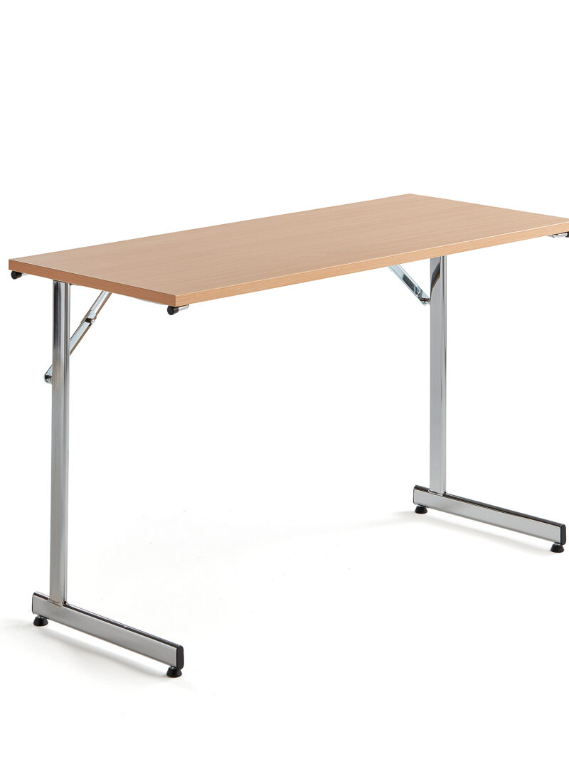 Stół konferencyjny CLAIRE, składany, 1200x500x730 mm, buk, chrom