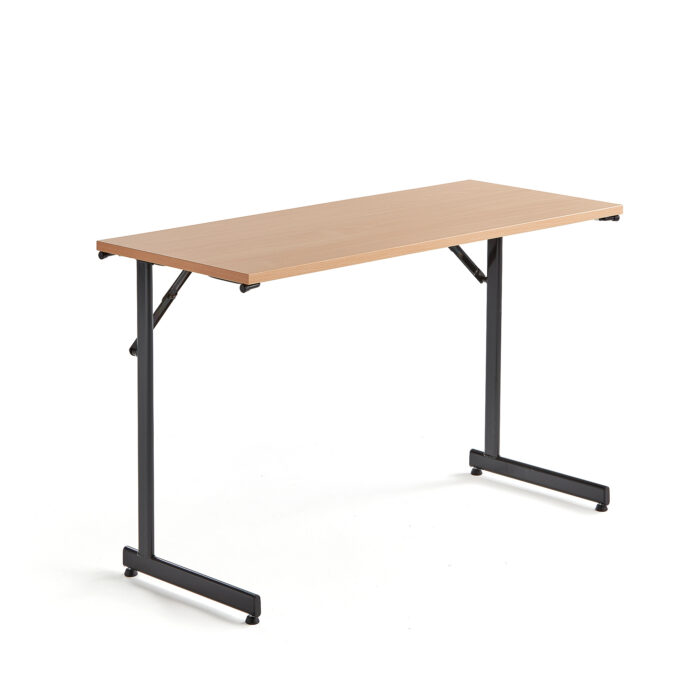 Stół konferencyjny CLAIRE, składany, 1200x500x730 mm, buk, czarny