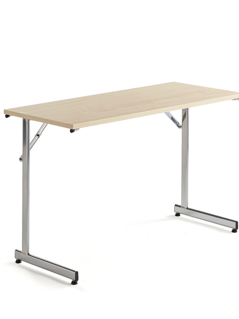 Stół konferencyjny CLAIRE, składany, 1200x500x730 mm, brzoza, chrom
