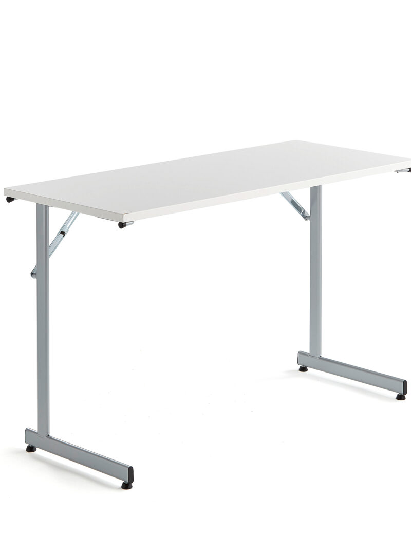 Stół konferencyjny CLAIRE, składany, 1200x500x730 mm, biały, szary