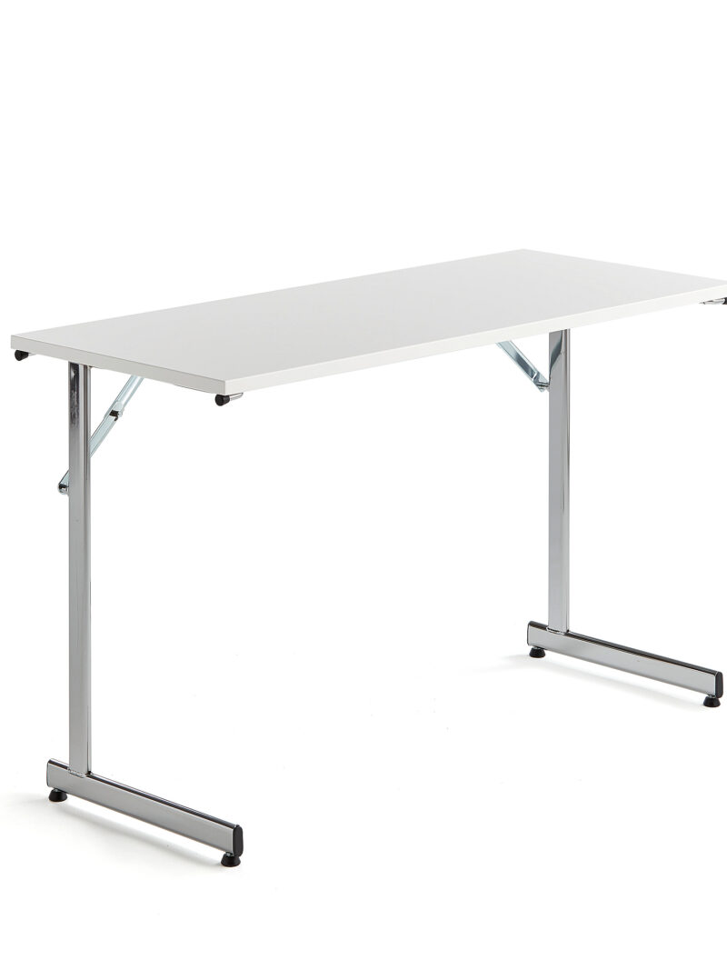Stół konferencyjny CLAIRE, składany, 1200x500x730 mm, biały, chrom